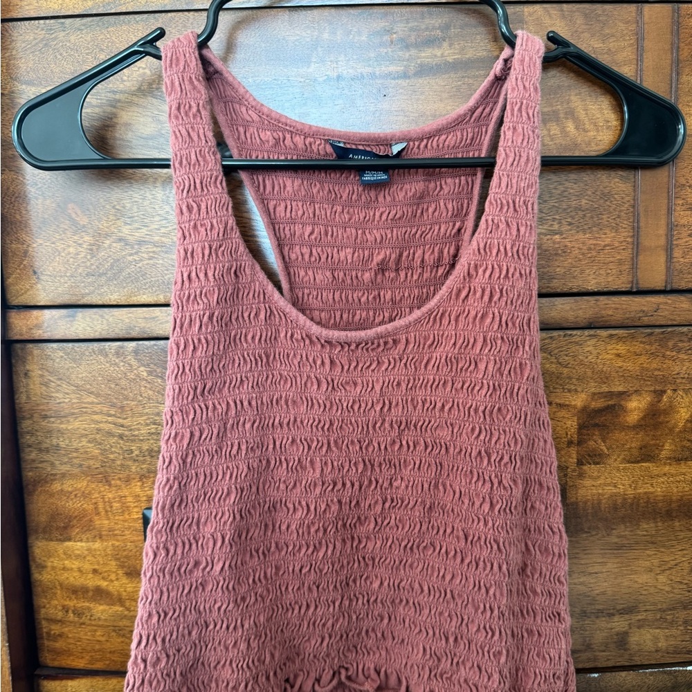 AMERICAN EAGLE Women's Textured Tank Top - Rust